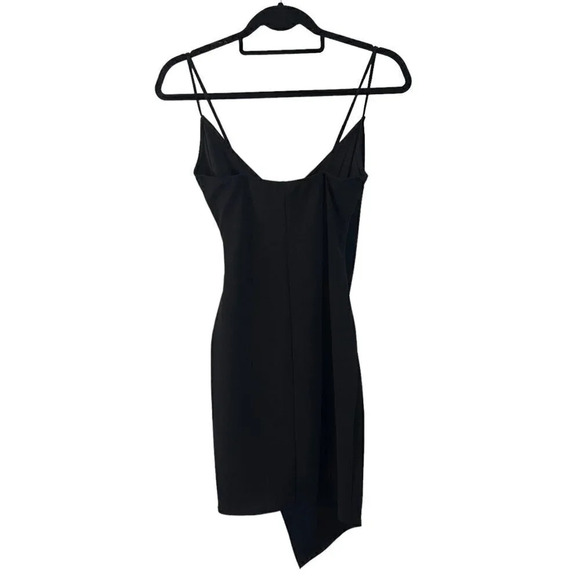 Windsor Black Dress Size Small Draped V Neck Spaghetti Straps Slit Ruched Side - Picture 2 of 6